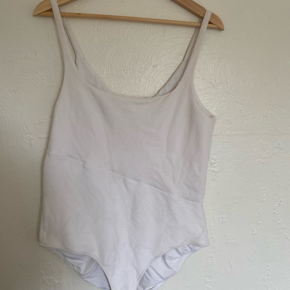 Hatch White One Piece Maternity Swimsuit